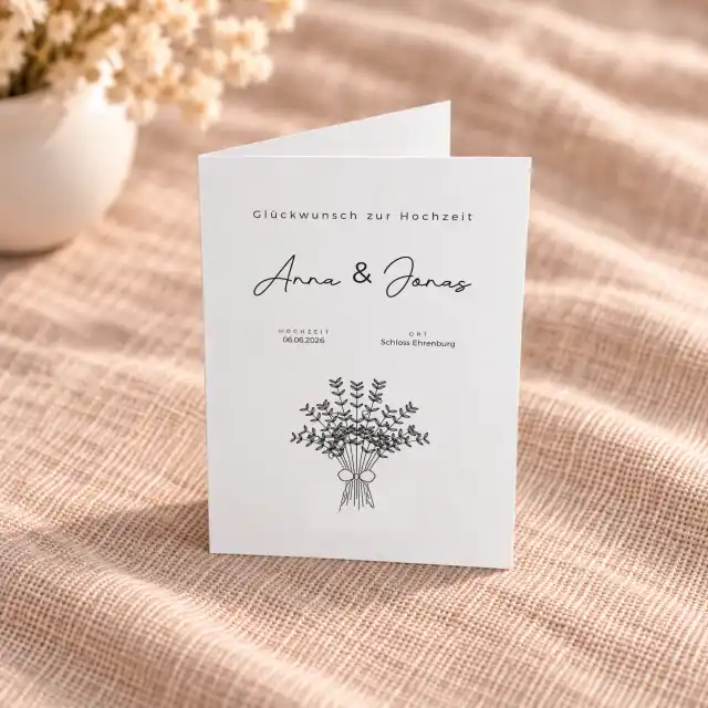 Klappkarte zur Hochzeit