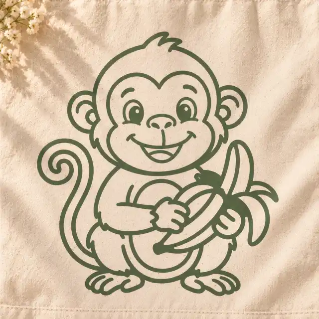 Plottervorlage »Affe mit Banane«