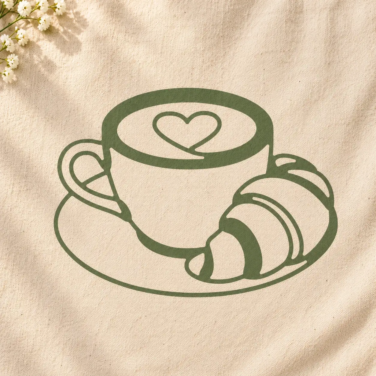 Plottervorlage »Tasse & Croissant« – Bild 1
